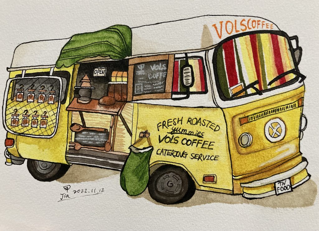 Drawing of a Vols Coffee Truck