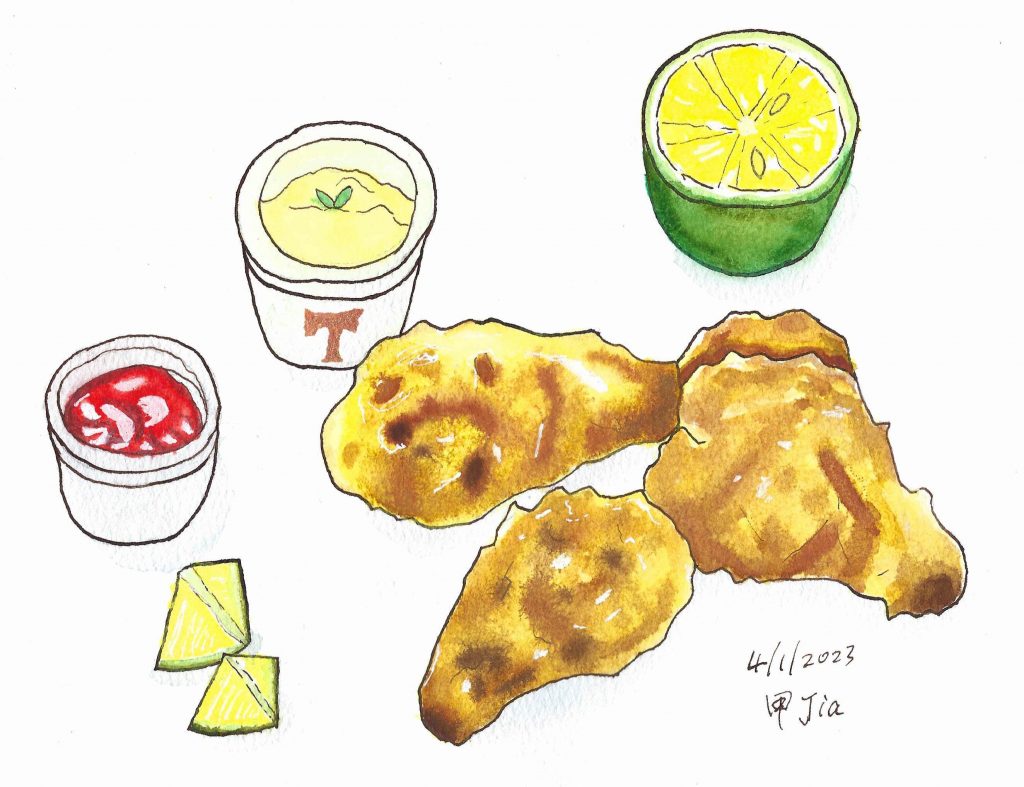 Drawing of fried chicken