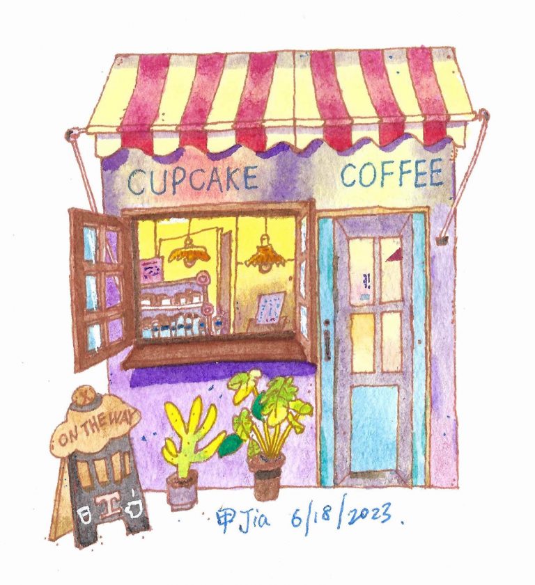 Drawing of On the Way Coffee and Cake Shop